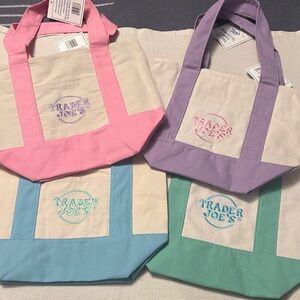 Full set Trader Joe’s Canvas Tote Bag — Pastel